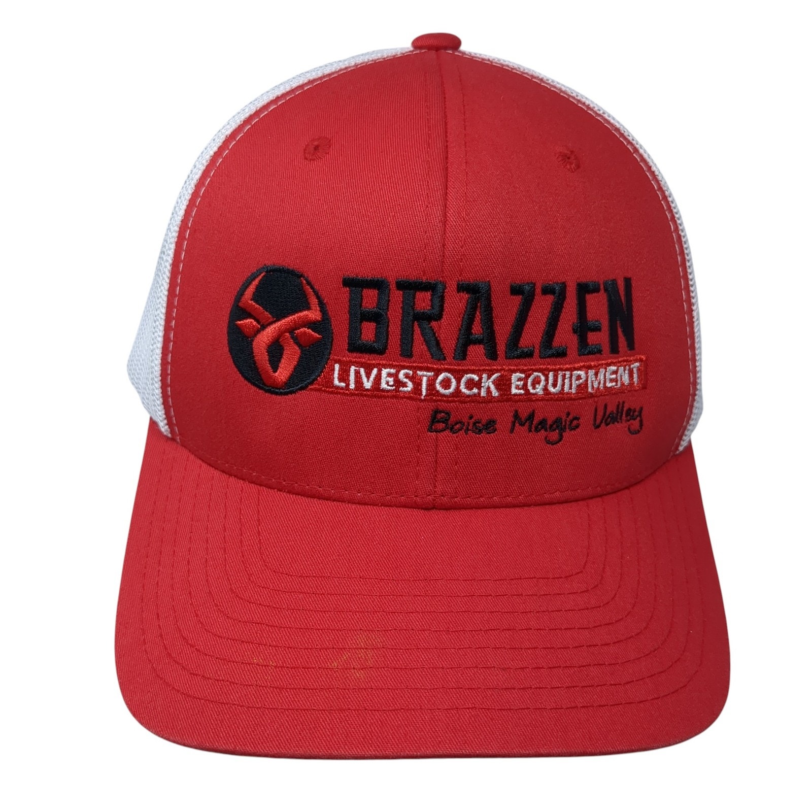 Brazzen Livestock Equipment Snapback Trucker Hat Red One Size Yupoong